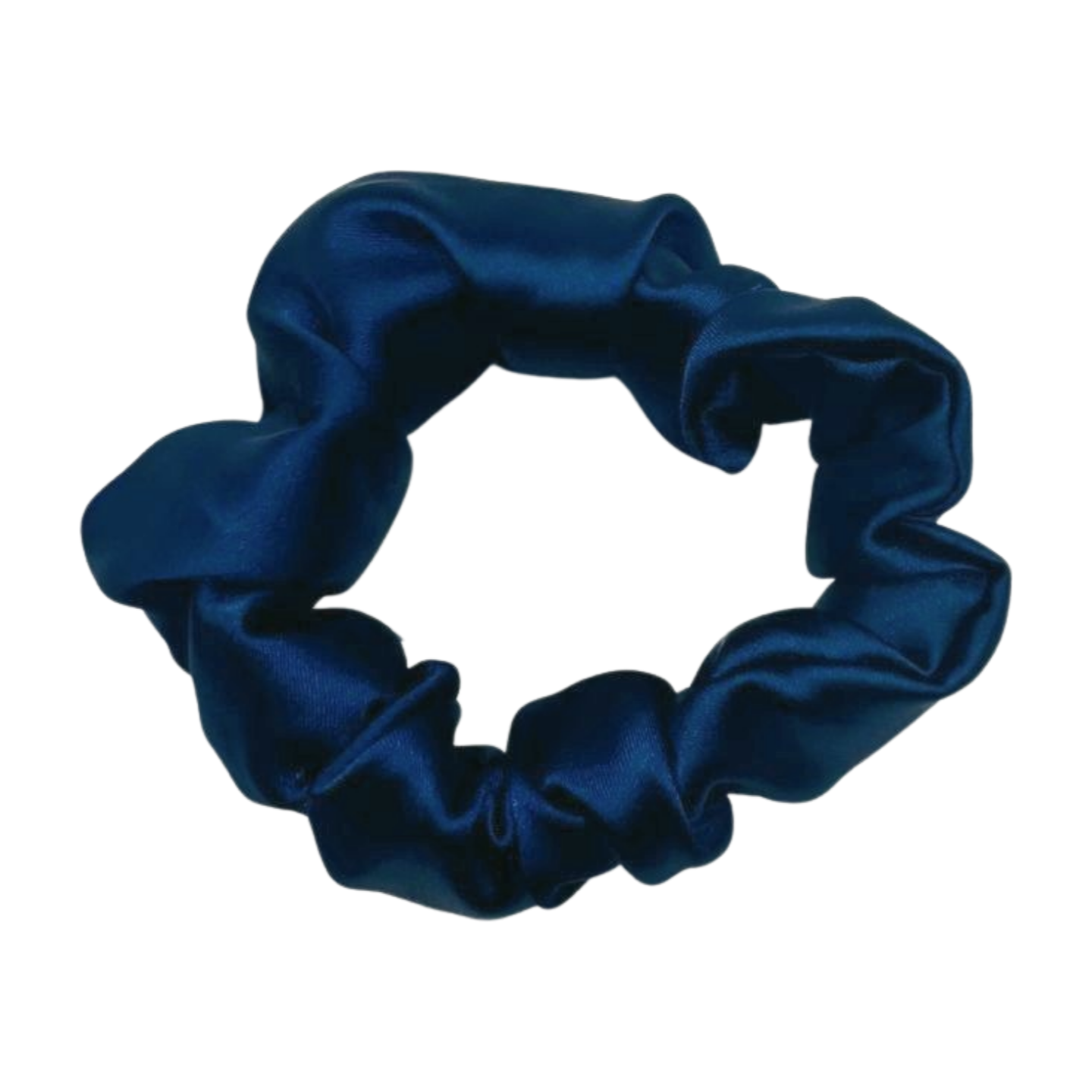 Navy Blue Satin Scrunchie